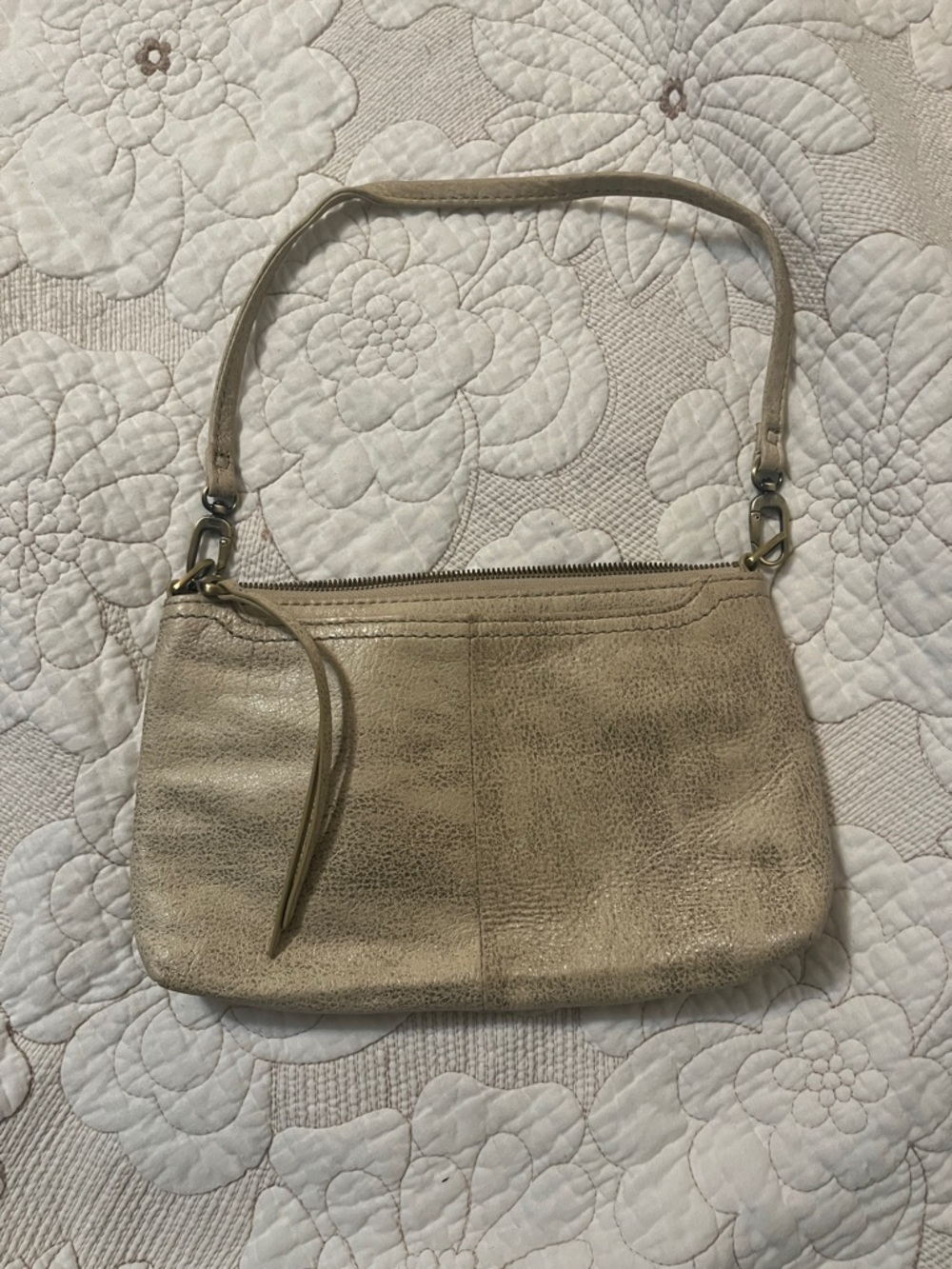 HOBO beige wristlet